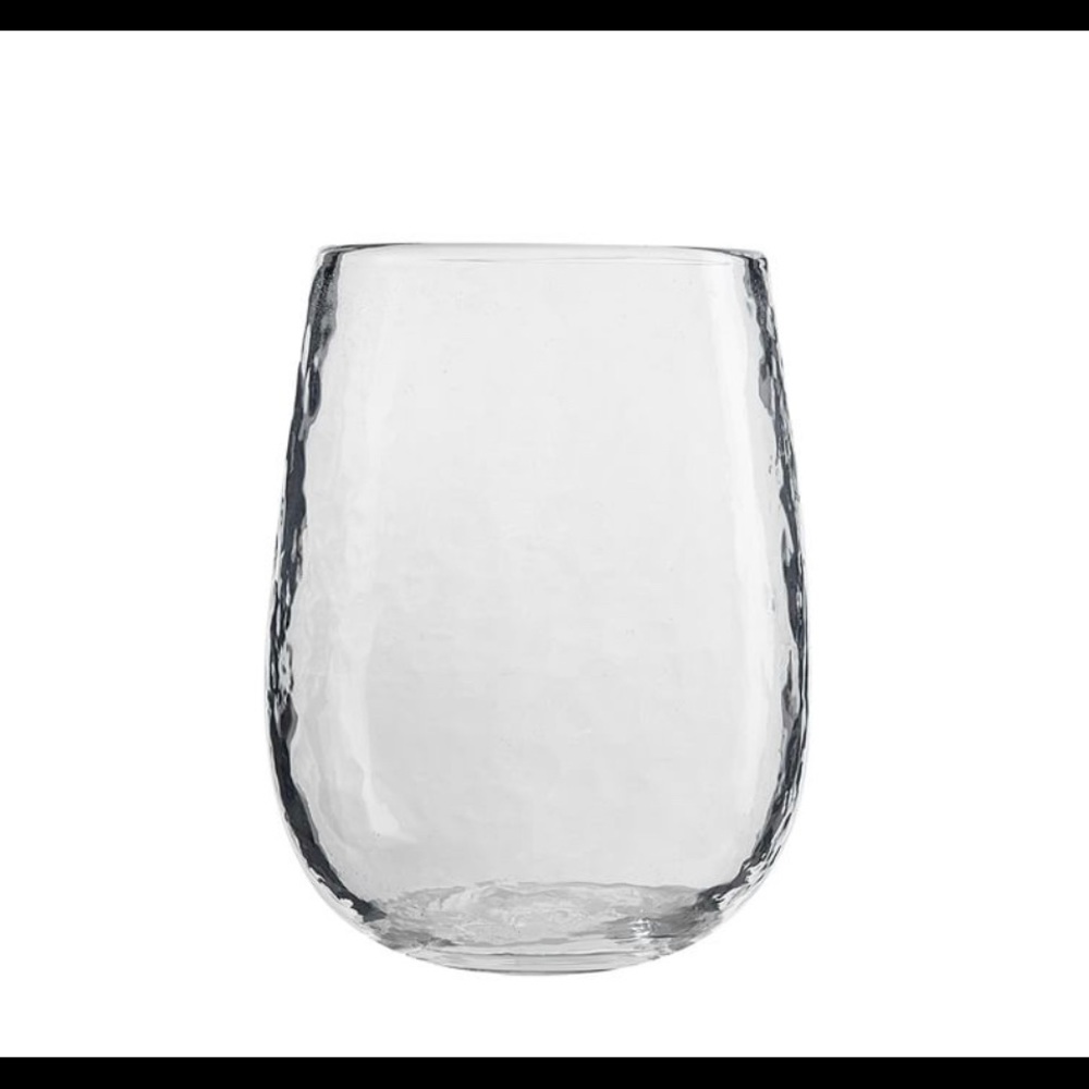 Pottery Barn Hammered Stemless Wineglasses (4)